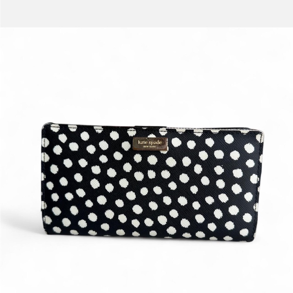 Vintage Kate Spade Black and White Polka Dot Wallet